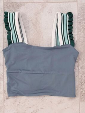 FP Movement by Free People / Time Out Tank / Blue-Green Striped Strap Tank